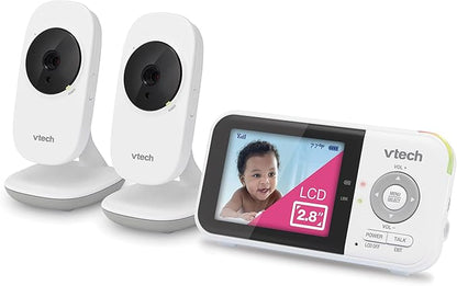 VTech VM819-2 Non-WiFi Video Baby Monitor with 2 Cameras, 1000ft Range, 19-Hour Battery – Night Vision, Temperature Sensor, Lullabies, 2-Way Audio, Secure FHSS Transmission