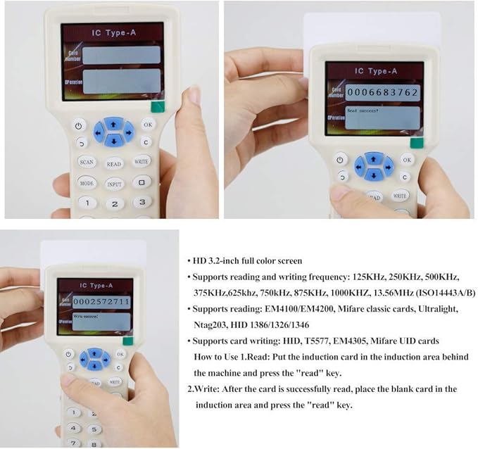 JASAG 100pcs Premium Rewritable UID Smart Card, Mi Fare 1K S50 RFID Cards Keys, 13.56MHz PVC Blank White JASAG-UID5050 JASAG-UID5050