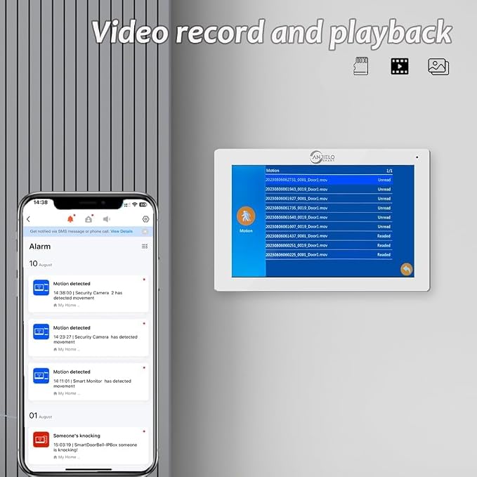 ANJIELO SMART Wired Video Doorbell with Indoor Monitor,Video Intercom System, Hardwired Door Entry Camera with Two-Way Audio, Motion Detection, Remote Unlock for Home Security