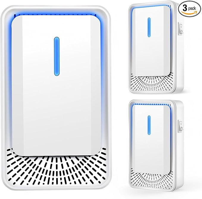 Plug In Air Purifier 3 Pack, Compact air Ionizers for Home & Bedroom, Quiet Air Freshener for Home Pets, Smoke, Dust & Pollen Control, Portable Negative Ion Air Purifiers for Office, Kitchen & Hotel