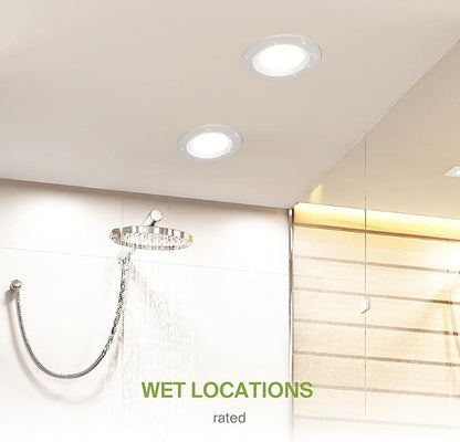 ASD 4 Inch Retrofit LED Recessed Light - 9W 2700K-5000K 700LM Retrofit LED Recessed Lighting 4 Inch, Dimmable Recessed Lights, Wet Rated Baffle Trim Can Lights, UL