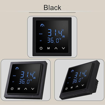 Smart Home Floor Heating Thermostat 16A AC85-250V Electric Heating Easy Installation Accurate Temperature Control (Black)
