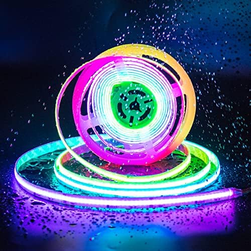 PAUTIX IP65 Waterproof RGB Smart IC COB LED Strip Light Addressable 32.8ft/10m,24V Color Flowing Strip Light Multicolor Flexible Tape Light for TV,Room,Party DIY Decoration(Without Controller&Adapter)