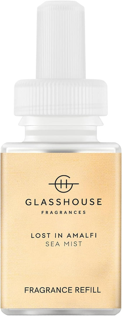 Pura x Glasshouse Home Scent Refill - Smart Air Diffuser - Hours of Luxury Fragrance per Refill - Home Essential - Clean & Safe Diffuser Fragrance - Lost in Amalfi