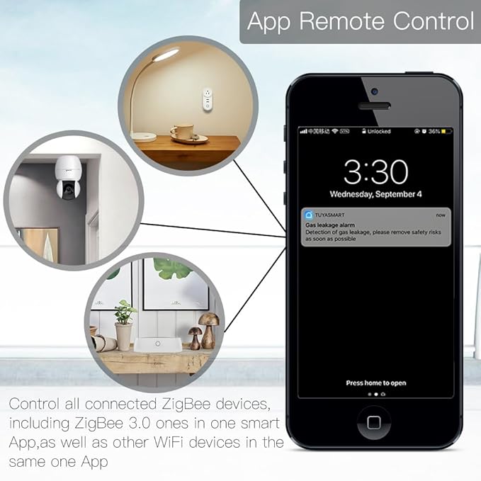MOES Tuya ZigBee 3.0 Hub/Wired Gateway, WiFi Smart Home Bridge Remote Controller,Work with Tuya ZigBee Smart Device, White