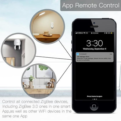 MOES Tuya ZigBee 3.0 Hub/Wired Gateway, WiFi Smart Home Bridge Remote Controller,Work with Tuya ZigBee Smart Device, White