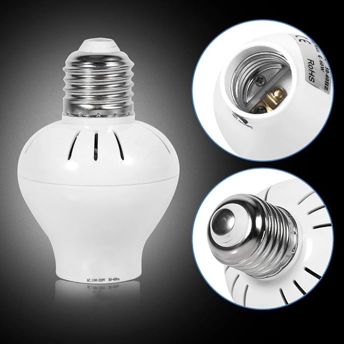 E27 Lamp Socket Adapter Converter Holder Ac 100 240V Motion Sensor LED Light Bulb Switch Socket Lamp Holder for LED Bulbs and LED Energy Saving Smart Bulb