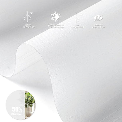 Motorized Blinds with Remote [Light Filtering] Smart Blinds Compatible with Alexa Google HomeKit, 50% Blackout Automatic Roller Shades for Indoor Windows, Customized Size, Mist Frost White