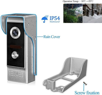 LIBO 7" Video Intercom Wired Home Video Door Entry System, One Indoor Monitor with One Outdoor Camera, Waterproof Rainproof IR Night Vision, Two-Way Audio