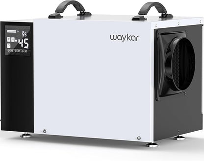 Waykar 125 Pint Crawl Space Dehumidifier with Drain Hose for Commercial, Basements, and Industry Water Damage Unit for Spaces up to 6500 Square Feet, Smart Humidity Control - 5-Year Quality Coverage