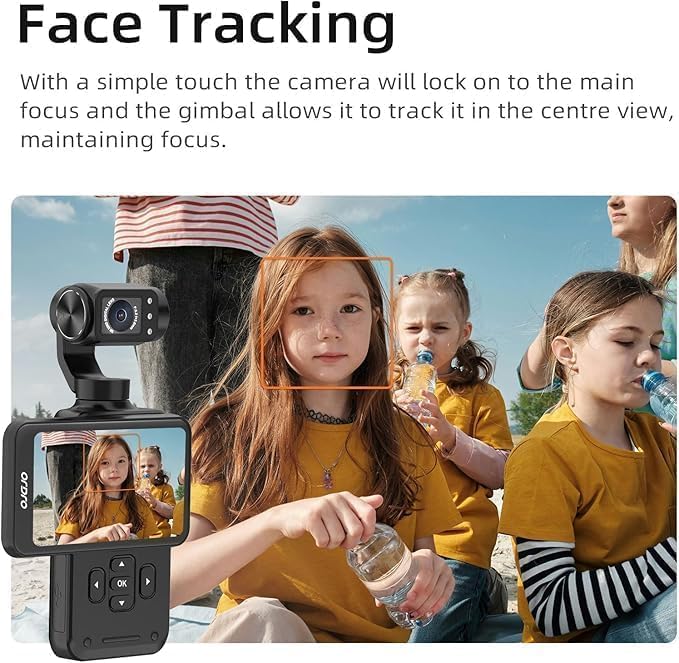 ORDRO M5 Handheld Camcorder Video Camera, 3-Axis Stabilisation, 3.5-inch Rotating Touch Screen, IR Night Vision WDR Face Tracking 120 ° Wide Angle for YouTube with 64G Card