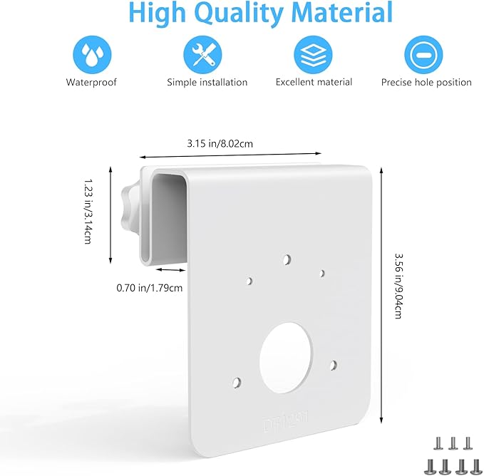 Gutter Mount Bracket Compatible with eufy PoE NVR Security System S4 Max,eufyCam S4 and eufy PoE Bullet-PTZ Cam S4 Security Camera (White)