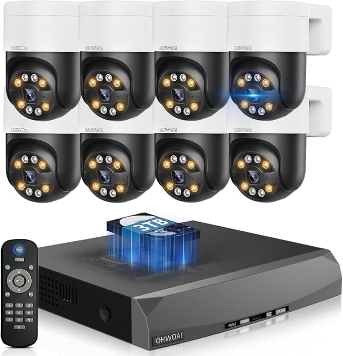 Outdoor Wired Security Camera System, 4K PoE Video Surveillance System