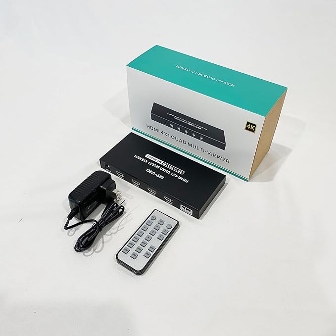 MT-VIKI 4K HDMI Multiviewer 4x1 w/IR Remote, 4K@30Hz Seamless HDMI Switcher 4 in 1 Out for PS4/PS5/Security Camera