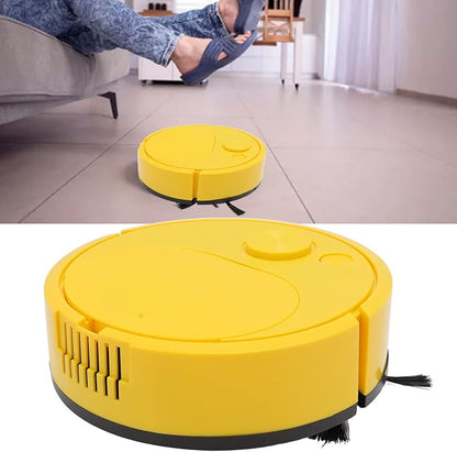 Automatic Vacuums Robot, Multifunctional USB Charging Mini Smart Sweeping Robot for Pet Hair Wooden Floors Tiles Carpets (Yellow)