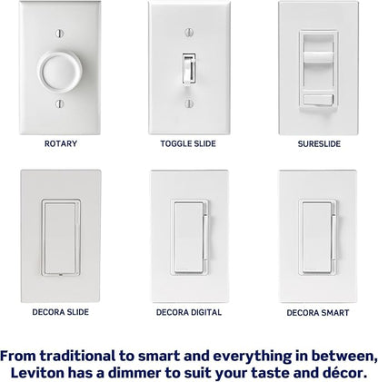 Leviton SureSlide LED Advanced Dimmer Switch for 150W Dimmable LED, Halogen and Incandescent Bulbs and Fixtures, 66741-T, Light Almond