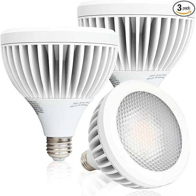 PAR38 LED Flood Light Outdoor Bulb E26 Base, 95W Equivalent Aluminum Waterproof Indoor Outdoor Spotlight Bulb, 17W, 40° Dimmable 2700K Warm Light, UL 3 Pack