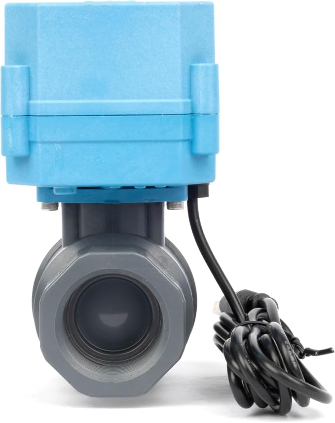 U.S. Solid WiFi Smart Motorized Ball Valve 1 inch NPT for Water Control & Irrigation, 2 Way PVC Electric Valve, USB Powered, LED Status Indicator, Flow Direction Window, Remote On/Off Control