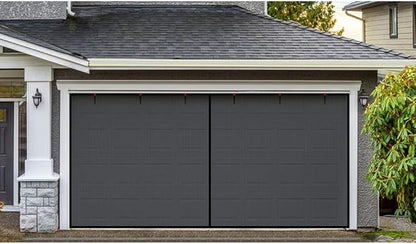 Garage Door Screen - 2 Car 14x7Ft Magnetic Closure Heavy Duty Weighted Bottom Screen Self Sealing Fiberglass Mesh Retractable Net - Easy Assembly & Pass-Through(Black)