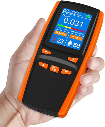 Meter Detector, 2.8 inch LCD Display Air Detector Handheld Air Quality Pollution Monitor Portable Analyzer USBOzone Concentration Tester for Home Industry Indoor Outdoor