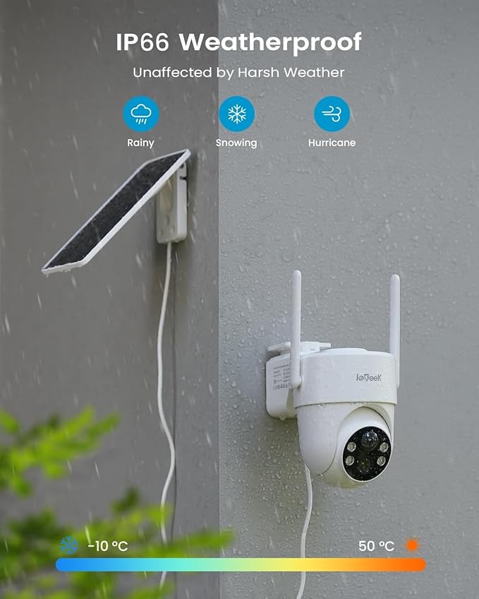 ieGeek Security Cameras Wireless Outdoor, 2K Cameras for Home Security, IP66 Security Camera, 360° Outdoor Camera, Color Night Vision, AI Detection, 2-Way Audio, Alexa