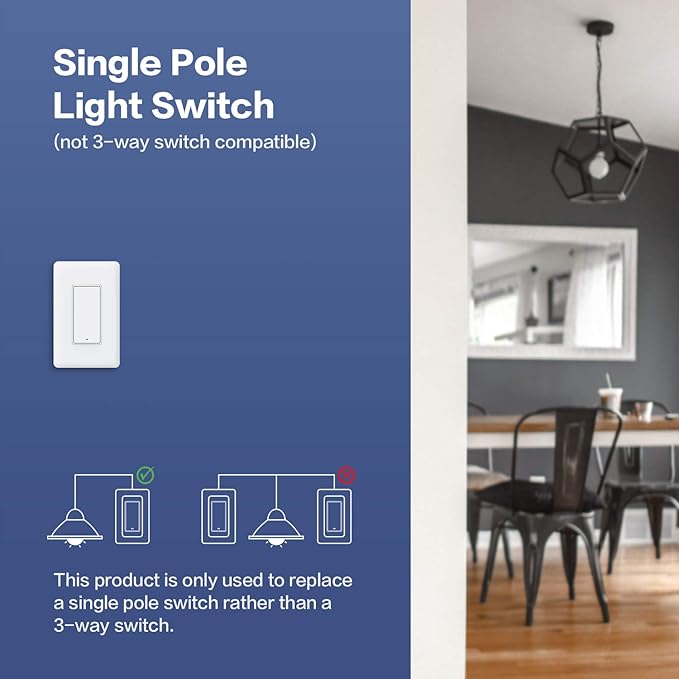 Aqara Smart Light Switch (with Neutral, Single Rocker), Requires AQARA HUB, Zigbee Switch, Remote Control and Set Timer for Home Automation, Compatible with Apple HomeKit, Alexa, Google Assistant