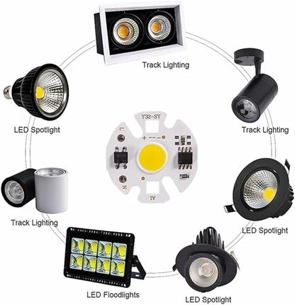 6Pcs Lampada Smart IC LED COB Chip 3W 5W 7W 9W 220V Y32 for DIY LED Light Bulb Downlight Spotlight Need Not Lighting Transformer(White Light,220V_3W)