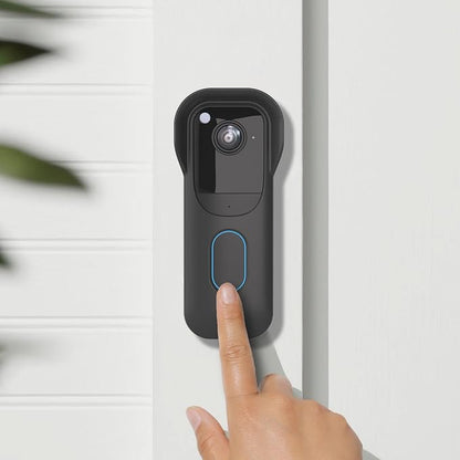 Blink Doorbell Camera Cover - Weatherproof Silicone Protective Case with Brim for for Blink Video Doorbell 2025 New Model (2nd Gen), Full Protection, Easy Installation (Black)
