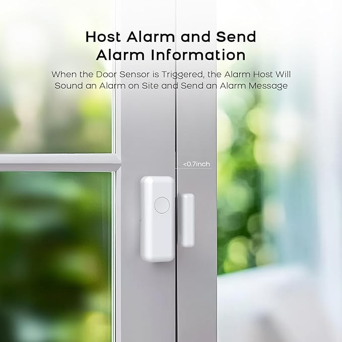 LWOHSI Home Security Systems with Door/Window Sensors and Motion Detectors,Wireless Burglar Alarm Kits with APP Real-Time Alerts,Compatible with Alexa & Google,No Monthly Fee