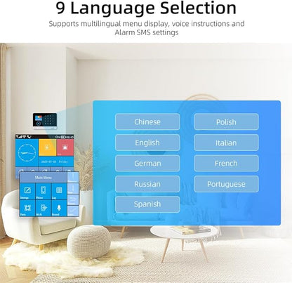 YBJ WiFi Alarm System for Home Security,DIY 4G Smart Home Security System, Wireless Home Alarm System with APP Control, Motion Detector, Door Window Sensor,Siren,Work with Amazon Alexa