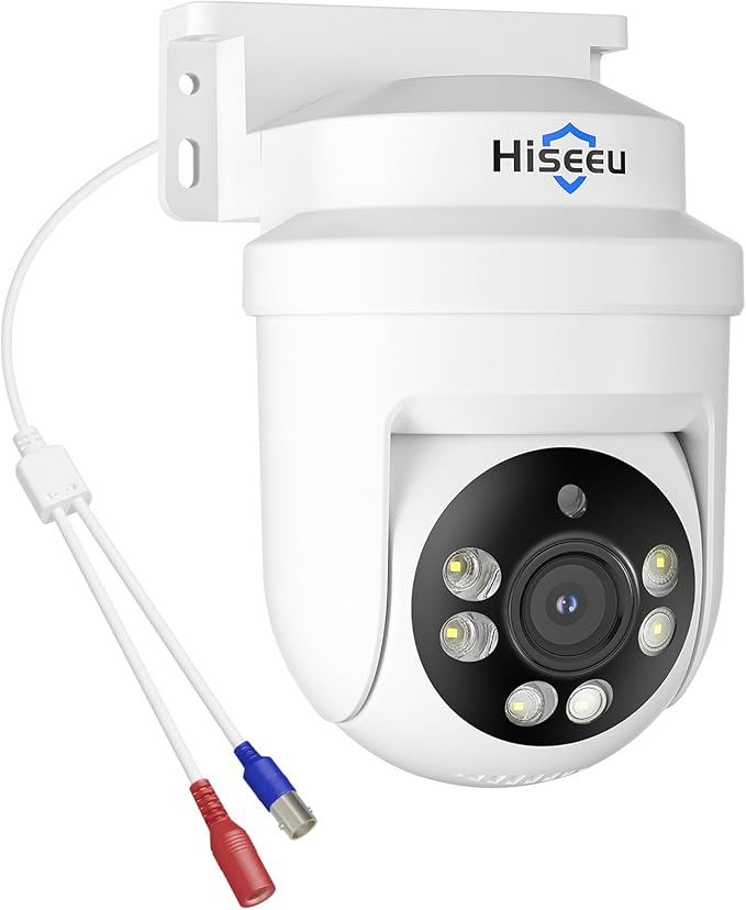 Hiseeu 5MP HD-TVI Dome PTZ Home Surveillance Cameras with 355° pan and 90° tilt,100ft IR Night Vision,IP67 Weatherproof Wired Security Camera for Indoor Outdoor Security Replacement Camera 1PCS