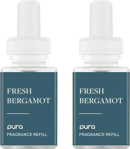 Pura Malodor Scent Refill - Smart Home Air Diffuser - Long-Lasting Premium Fragrance per Refill - Clean Diffuser Fragrance - Air Deodorizer & Odor Eliminator - 2 Pack, Fresh Bergamot