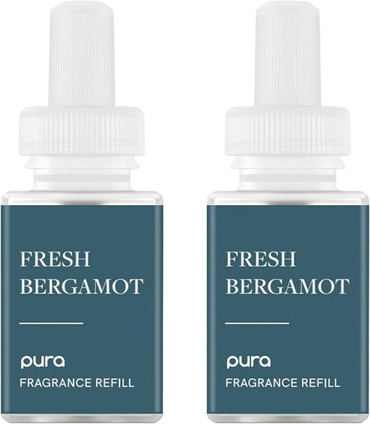 Pura Malodor Scent Refill - Smart Home Air Diffuser - Long-Lasting Premium Fragrance per Refill - Clean Diffuser Fragrance - Air Deodorizer & Odor Eliminator - 2 Pack, Fresh Bergamot