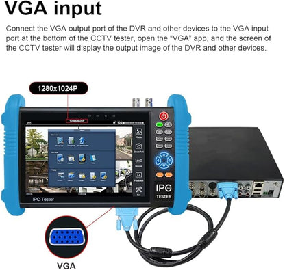 EVERSECU 7 Inch Touch Screen 5 in 1 CCTV Tester with Cable Tracer, Support Upt to 4K IP Camera & 8.0 Megapixel AHD, TVI, CVI & CVBS Analog Camera, with Keyboard/IP Discovery/POE Output/APP
