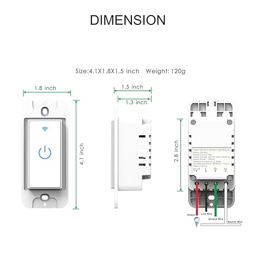 Smart WiFi Light Switch 3 Gang - Wireless Compatible with Alexa and Google Home