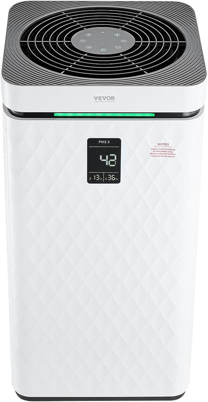 VEVOR Air Purifier for Bedroom Home, H13 HEPA Layer Filter 3139 ft²/h Smart Air Purifier with Speed Control & Child Lock Guard, 23 dB Sleep Mode Air Cleaner for Smoke Dust with Convenient Touch Panel