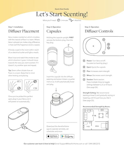 Aera Waterless Plug-in Essential Oil Diffuser for Large Rooms + Moondance Fragrance Capsule – Wi-Fi App & Alexa Control – Luxury Home Fragrance Scent Machine Starter Kit (Includes 1 Capsule)