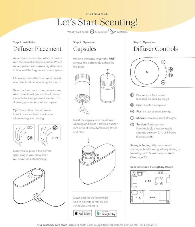 Aera Waterless Plug-in Essential Oil Diffuser for Large Rooms + Good Riddance Fragrance Capsule – Wi-Fi App & Alexa Control – Luxury Home Fragrance Scent Machine Starter Kit (Includes 1 Capsule)