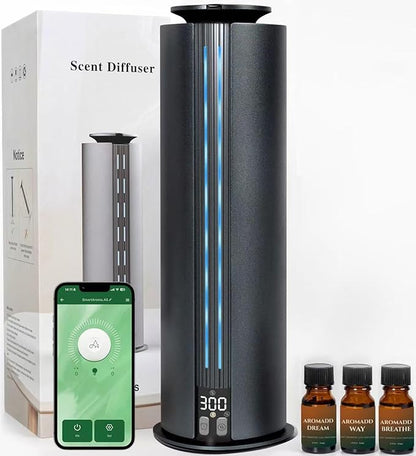 Aromadd 2026 Portable Waterless Diffuser, 1700 Sq Ft Hotel Collection Diffuser, 100ml Scent Air Machine for Home Cold Air Essential Oil Diffuser for Large Room Office, Quiet (Titanium Gray)