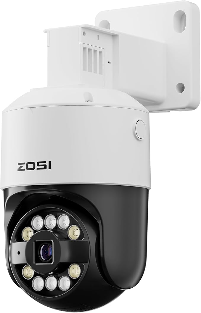 ZOSI C296 8MP 4K PoE IP Pan/Tilt Add-on Security Camera, AI Human Face Vehicle Pet Detect, Starlight Color Night Vision, Siren Alarm, Auto Track, 2-Way Talk, SD Card Storage, Work with Our PoE NVR