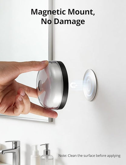 Combuh Rechargeable RGB Ambient Shower Light Waterproof Inside, 15 Color Changing Mood Lighting for Bathroom Bathtub IP65 Waterproof Cordless Battery Operated Stick on Lamp with Remote(Black 2 Pack)