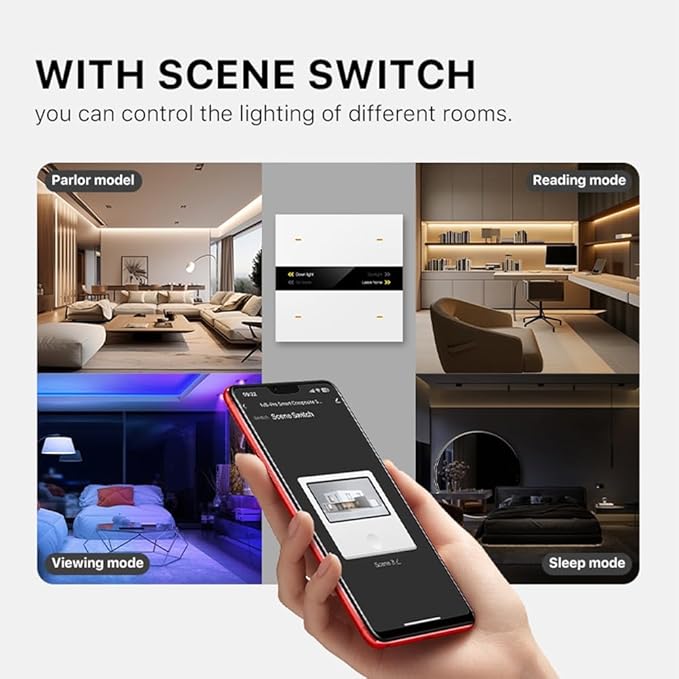 Tuya Zigbee Smart Scene Switch Lighting Smart Control Scene Control Switch Panel Smart Socket Smart Switch 485 86 Box A