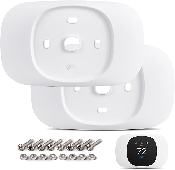 1/2 Packs Trim Plate Compatible with ecobee Smart Thermostat Essential, Wall Plate Bracket Cover, Programmable Thermostat Accessory, Practical Kit, Bracket Mount Cover (2 Packs)