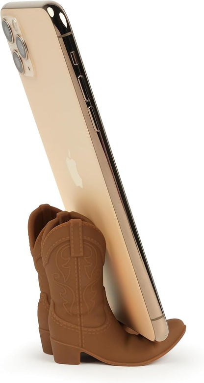 Genuine Fred Giddy UP Phone Stand, Brown, Cowboy Boot Tech Accessory, Fits Most Mobile Smartphones, Grippy Silicone, Fun Cowboy Boot Details