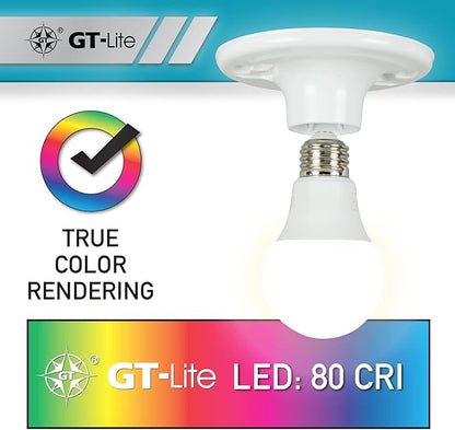 GT-Lite 10 Pack Soft White LED Light Bulbs, 60W Equivalent,9 watts 3000K, A19 Shape, E26 Medium Base,Standard Household Llightbulb for Lamps, Living Room, Bedrooms