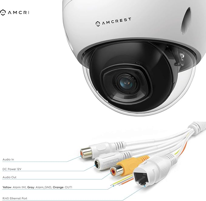Amcrest UltraHD 4K (8MP) AI Outdoor Security POE IP Camera, 4K @30fps, Face Detection, Human & Vehicle Detection, IK10 Vandal Resistant Dome, MicroSD Recording, White (REP-IP8M-2693EW-AI) (Renewed)