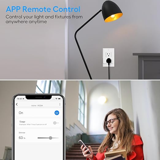 Zwave Dimmer Plug 800 Series 2 Pack, Dimmable Zwave Outlet Built-in Repeater Range Extender, Smart Dimmer Plug Need Z-Wave Hub Required, Compatible Smartthings, Alexa and More, FCC and ETL, 200W