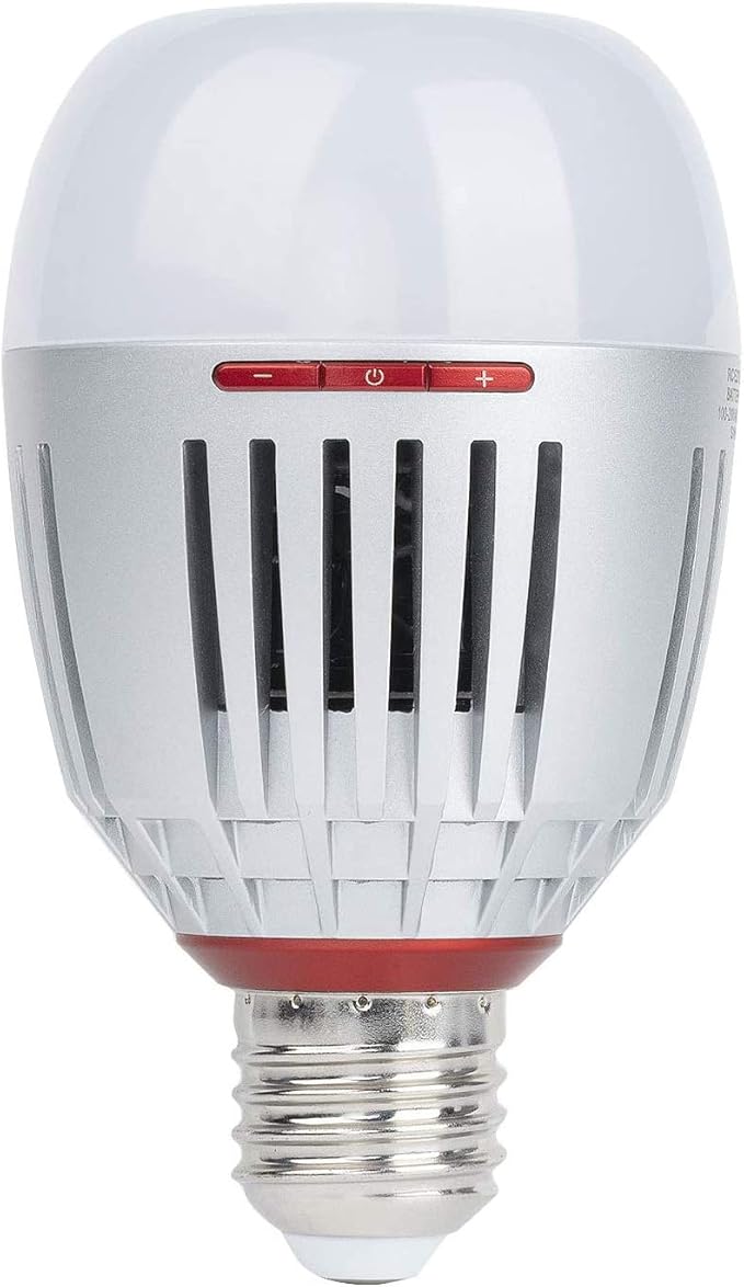 Aputure Accent B7C Smart Led Light Bulbs 7W RGBWW,2000k-10000k Bi Color,CCT/HSI/FX Mode,App Control Built-in Battery, E26/E27 Socket One Pack