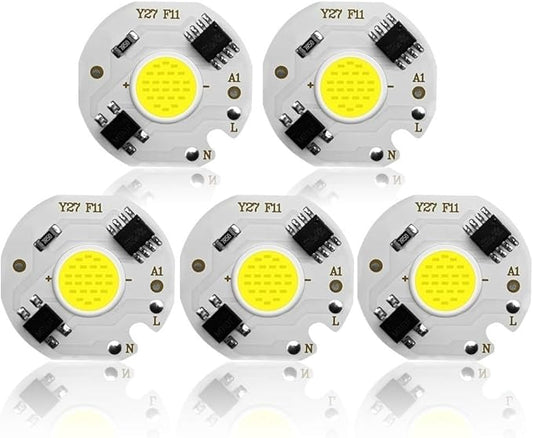 Landscape Lights 5pcs Outdoor Flood Light COB LED Lamp Chips AC 220V 3-9W LED Bulb Lamp Smart IC Driver Bulbs Light DIY Spotlight Downlight Chips LED Street Lamp