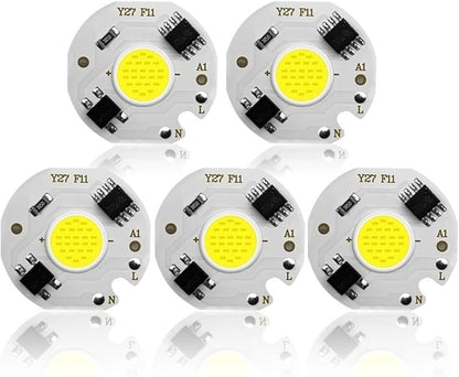 Landscape Lights 5pcs Outdoor Flood Light COB LED Lamp Chips AC 220V 3-9W LED Bulb Lamp Smart IC Driver Bulbs Light DIY Spotlight Downlight Chips LED Street Lamp